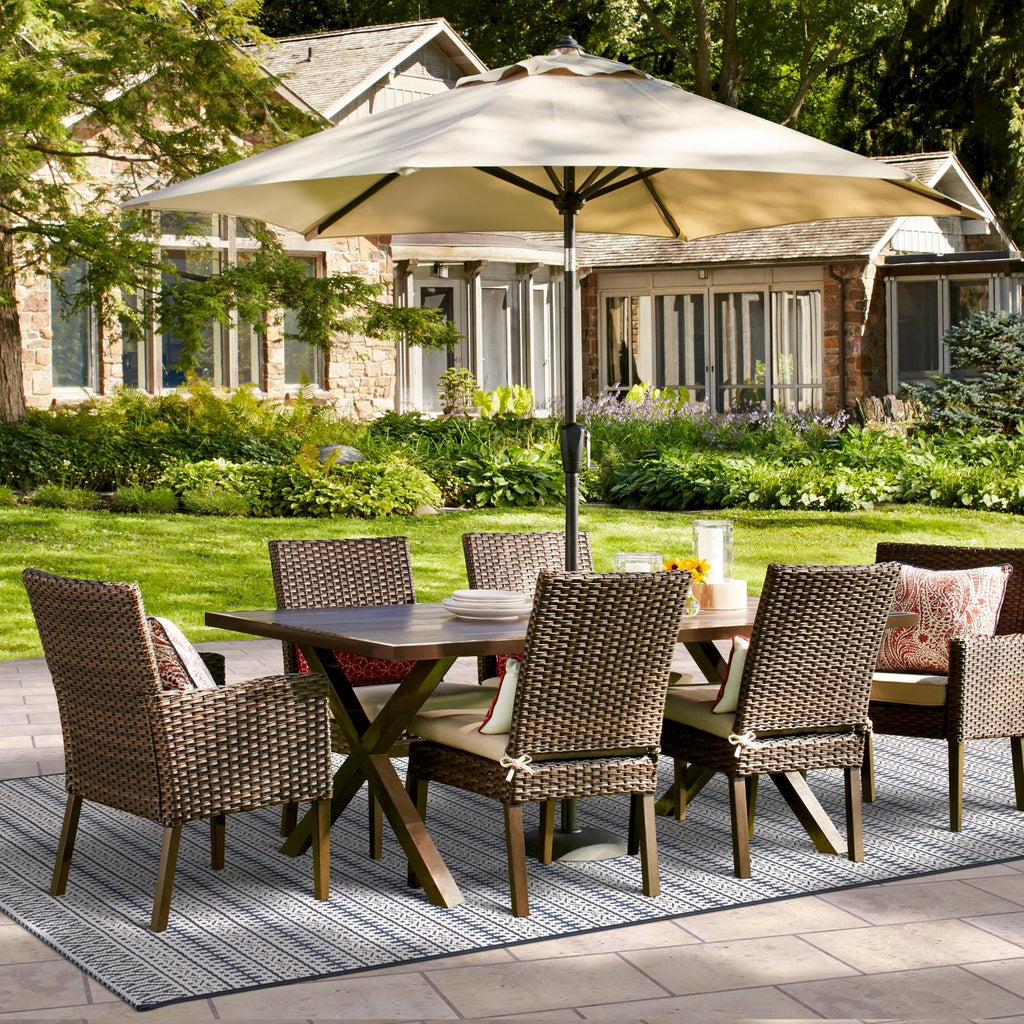 4pk Tan Wicker Patio Dining Chair H536