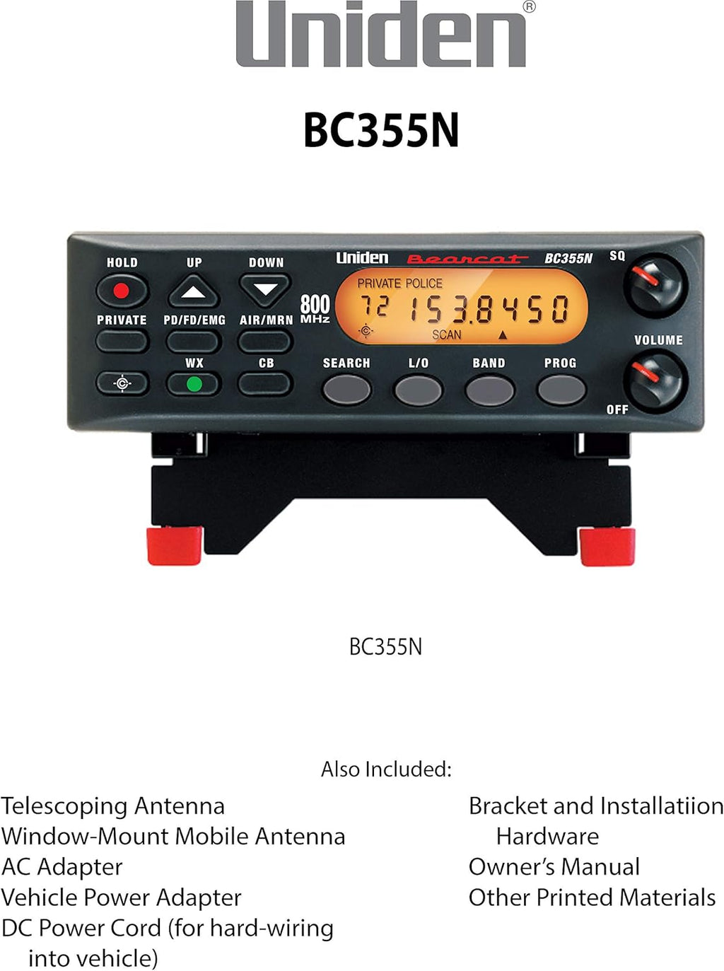 Black Clock/FM Radio Scanner with Weather Alert O3903