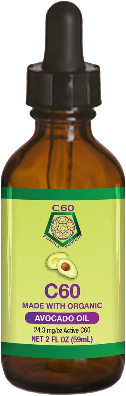 Organic Cold-Pressed Avocado Oil with C60, 2 Fl Oz, Pack of 2 E45655