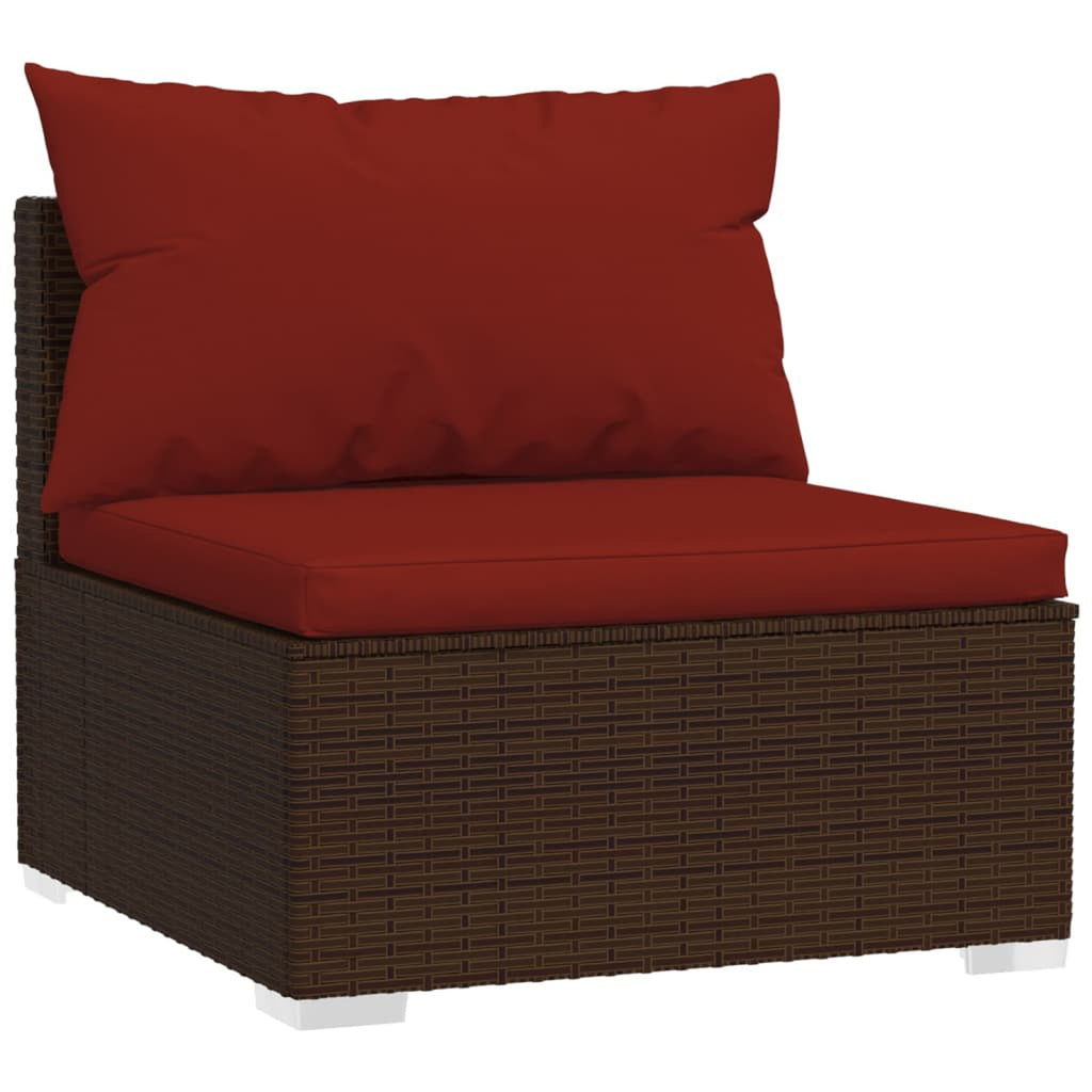 2 Piece Poly Rattan Patio Furniture Set with Cushions B403473