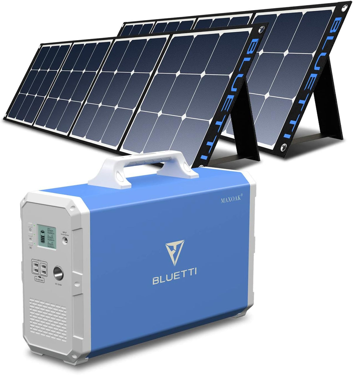 2400wh Solar Generator with 2 200W Foldable Solar Panels E420