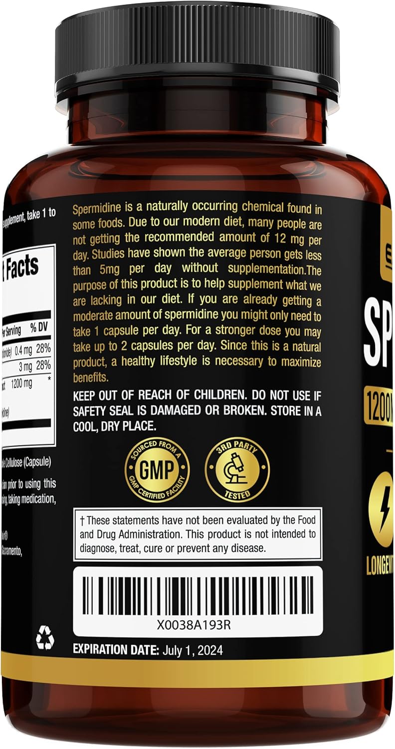 90 Capsules Spermidine Supplements 1200mg T28534
