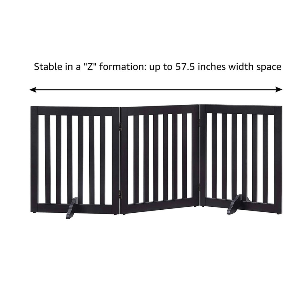 Black Freestanding Wooden Dog Gate Z748454
