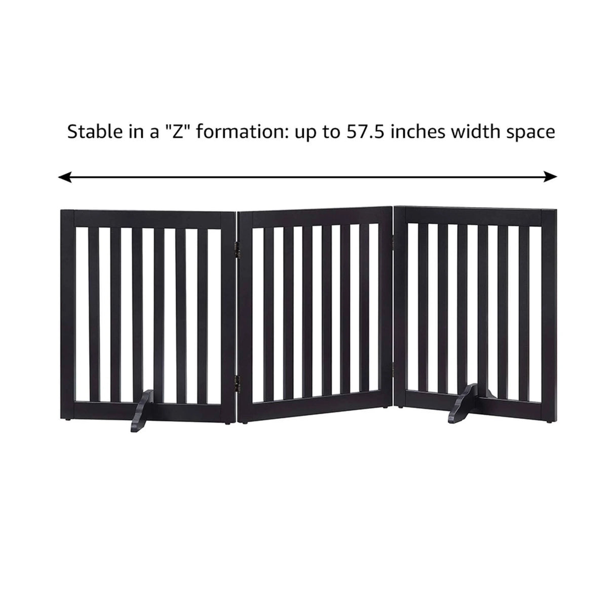 Black Freestanding Wooden Dog Gate Z748454