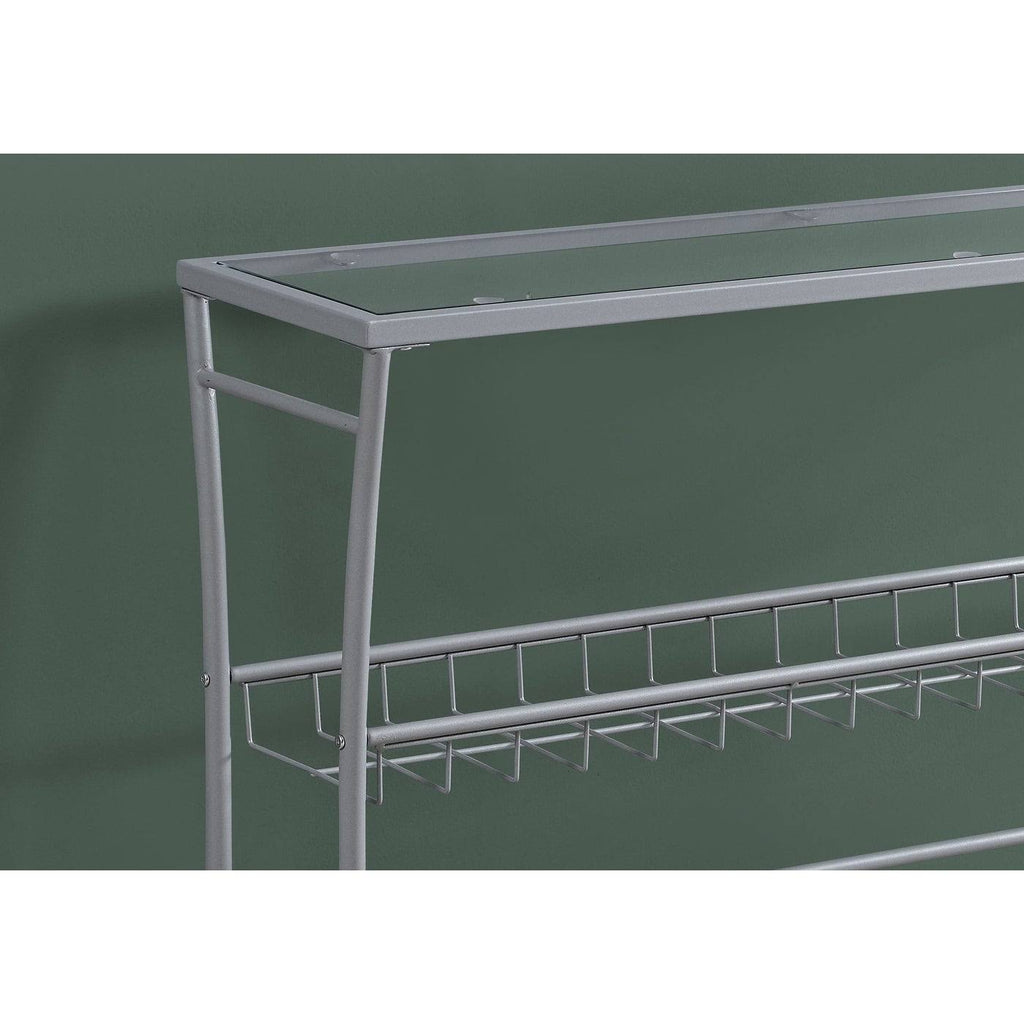 Black Tempered Glass Accent Table J224