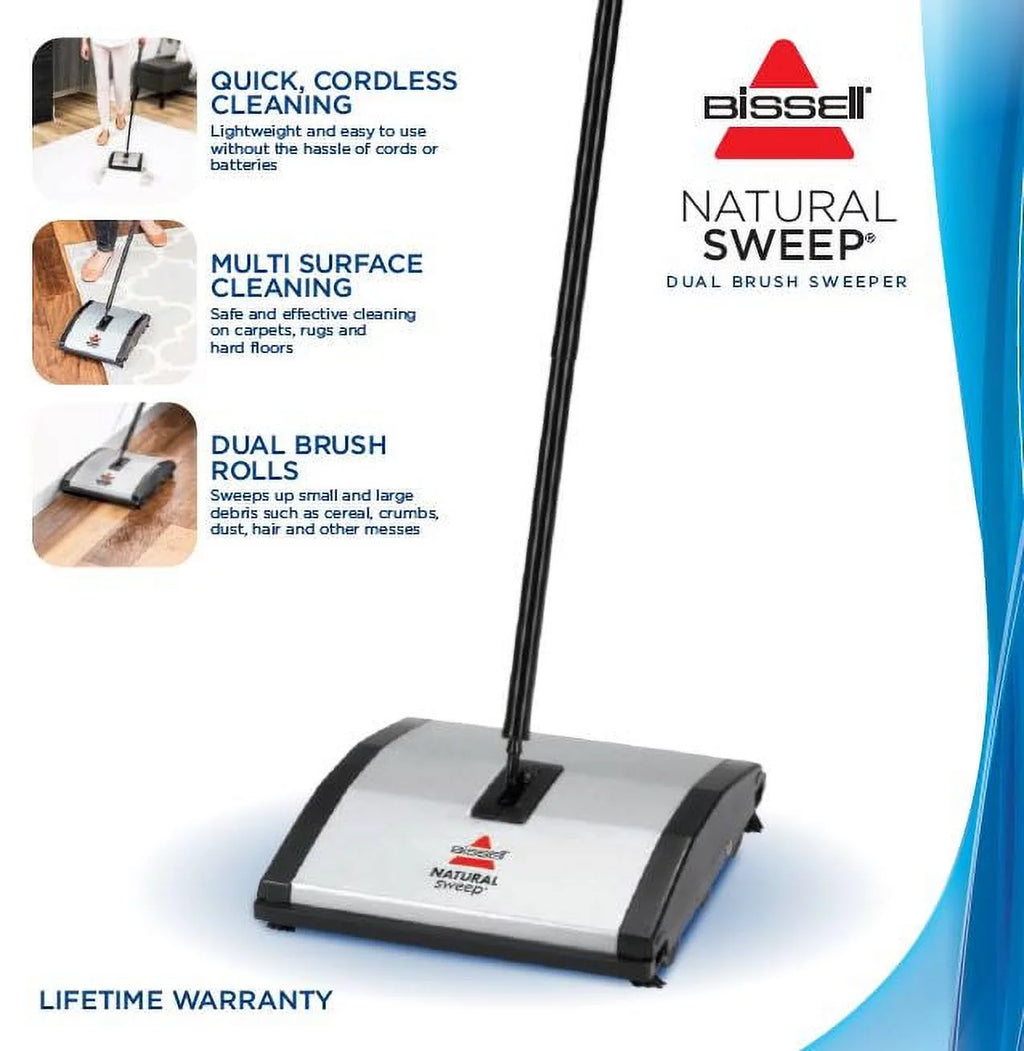 Natural Sweep Carpet & Floor Manual Sweeper H8913