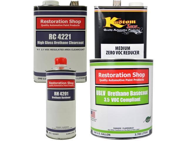 Low VOC Urethane Basecoat Clearcoat Car Paint Complete Gallon Kit V605