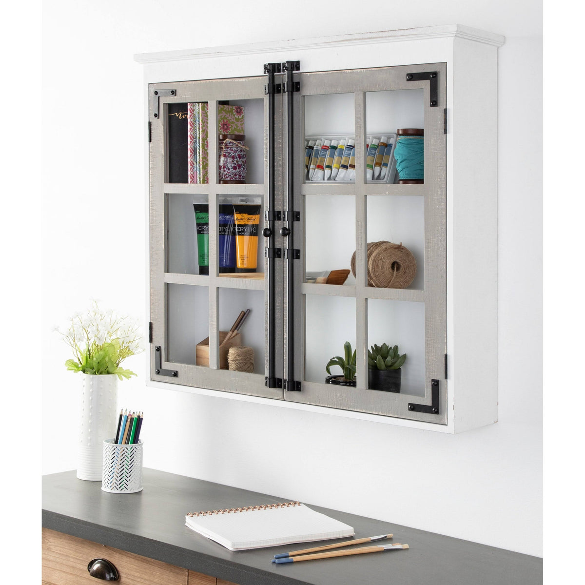 Brown Decorative Wood Wall Cabinet H7193