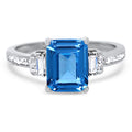 Sterling Silver Simulated Blue Topaz Ring Size 7 Z297018