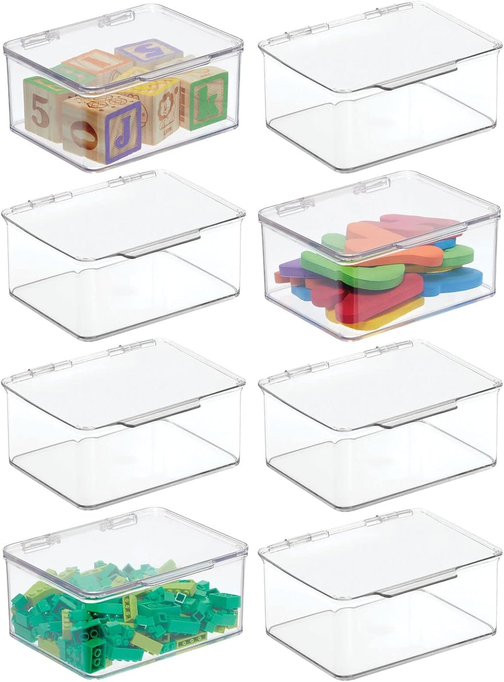 Clear 8 Pack Stackable Plastic Storage Bin with Lid Y20281