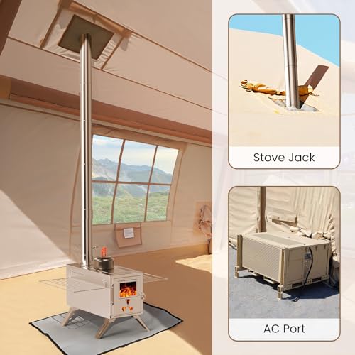 Inflatable Tent with Hand Pump and Stove Jack, Waterproof Oxford, 4-6 Person T361