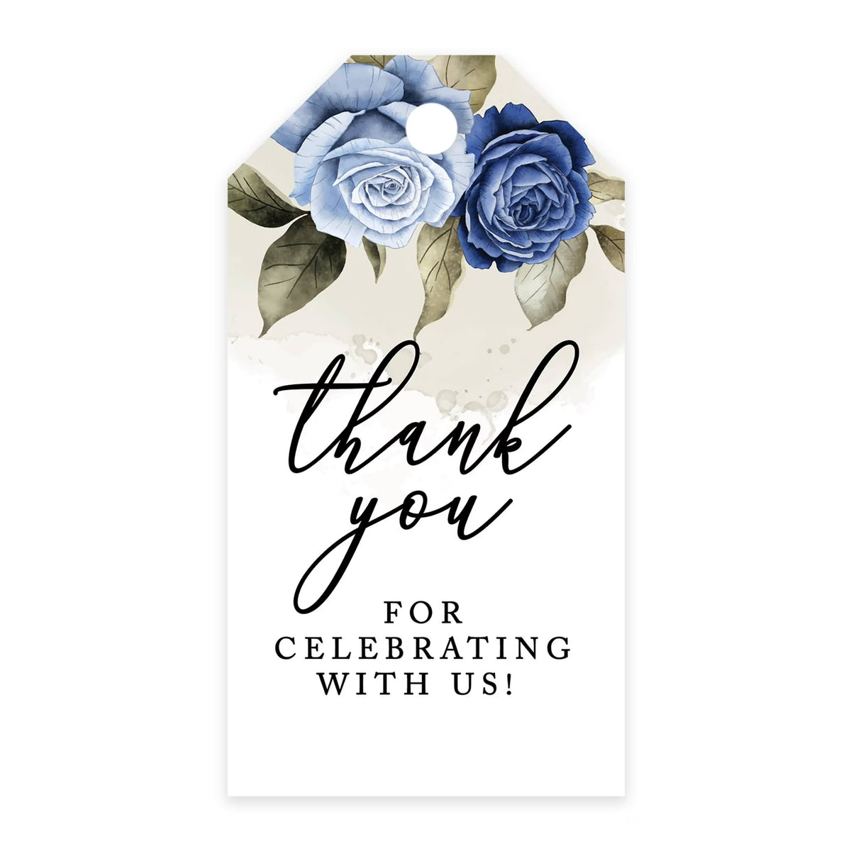 Icy Blue Roses Cardstock Gift Tags with Bakers 100-Pk D34806