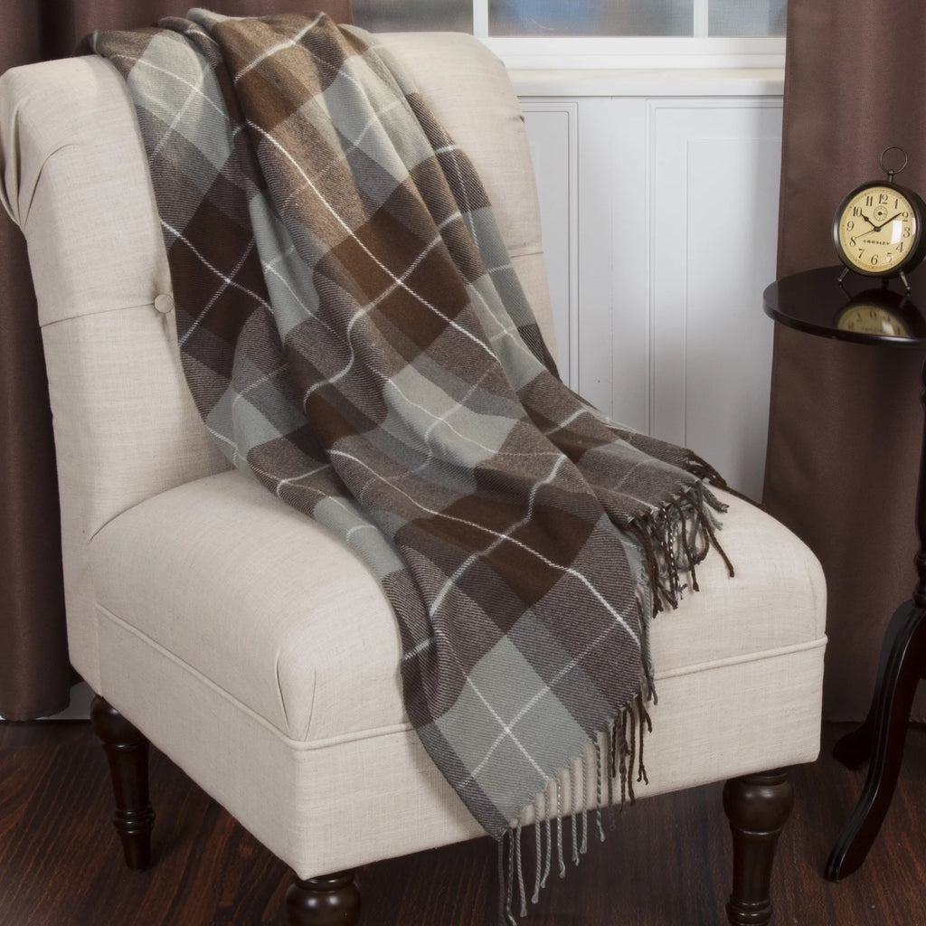 Brown Plaid Throw Blanket K510243