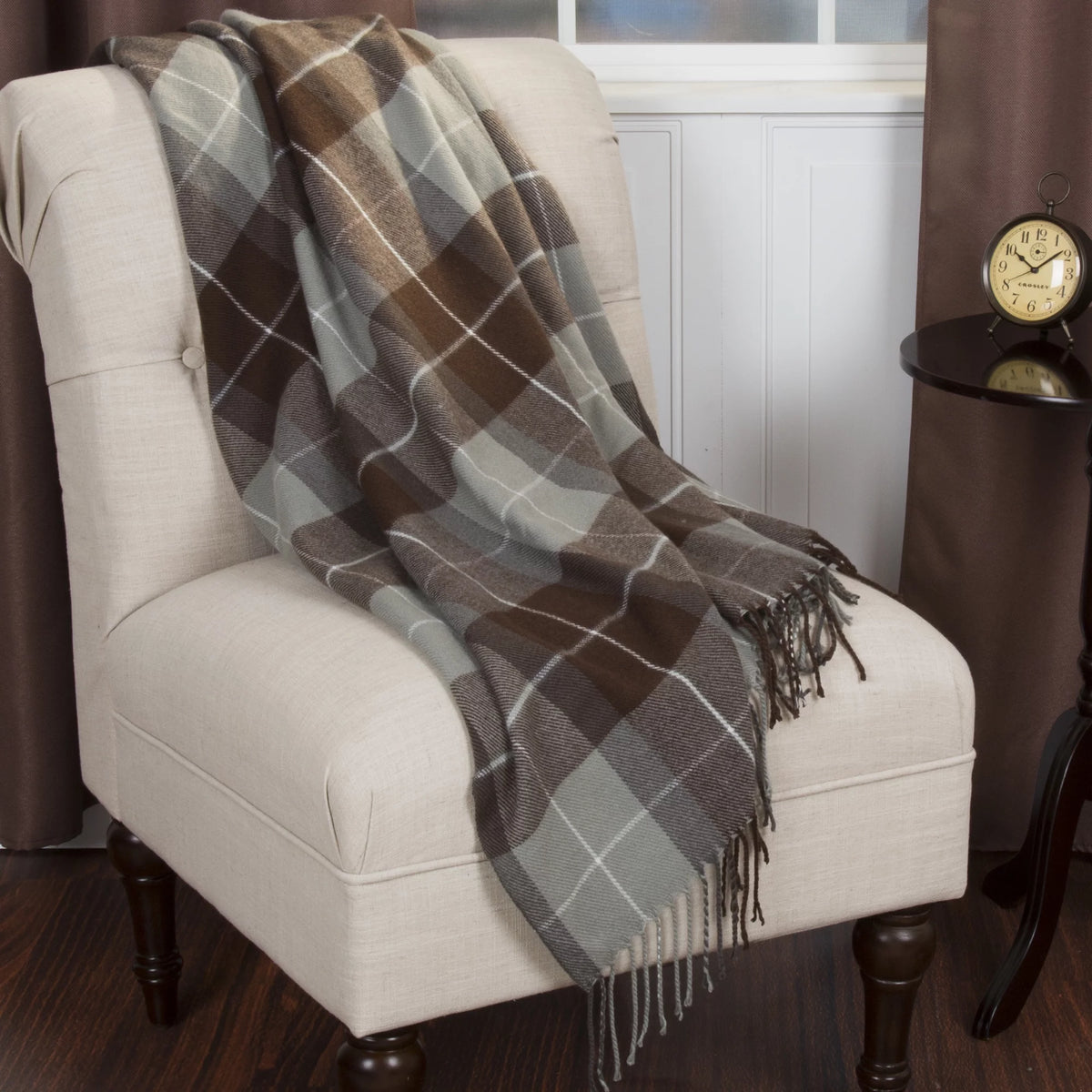 Brown Plaid Throw Blanket K510243