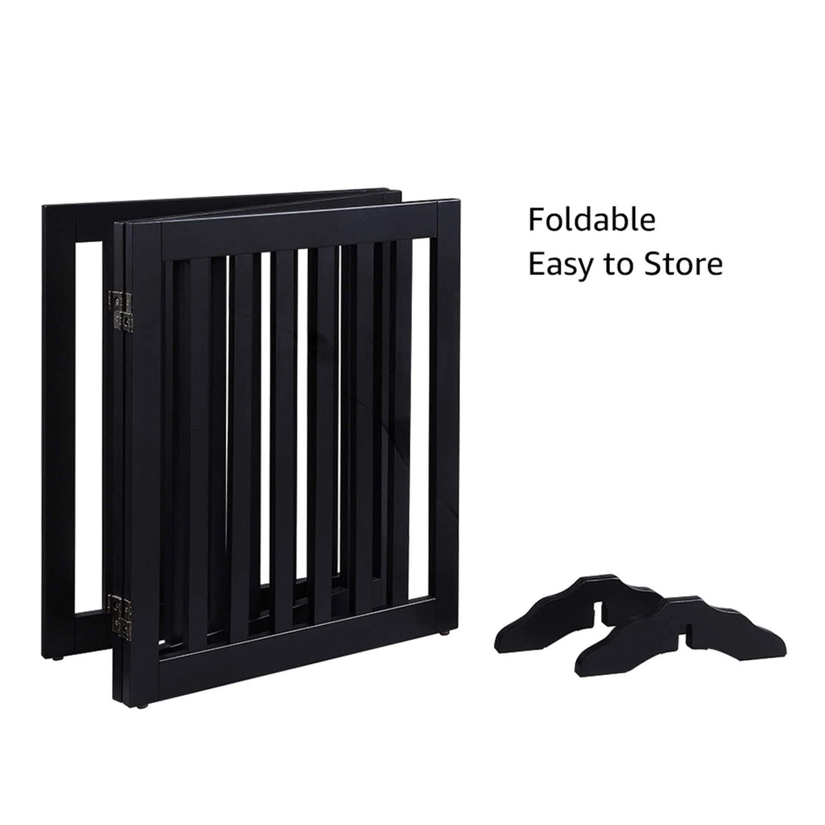 Black Freestanding Wooden Dog Gate Z748454