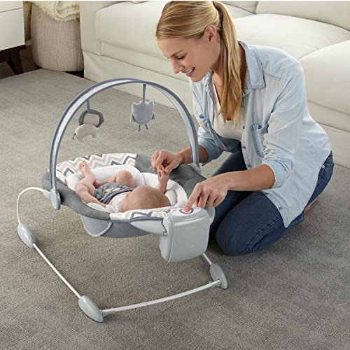 Automatic Baby Bouncer Seat with White Noise, Music, Toy Bar & 2 Plush Infant Toys, Up to 20 lbs U19908