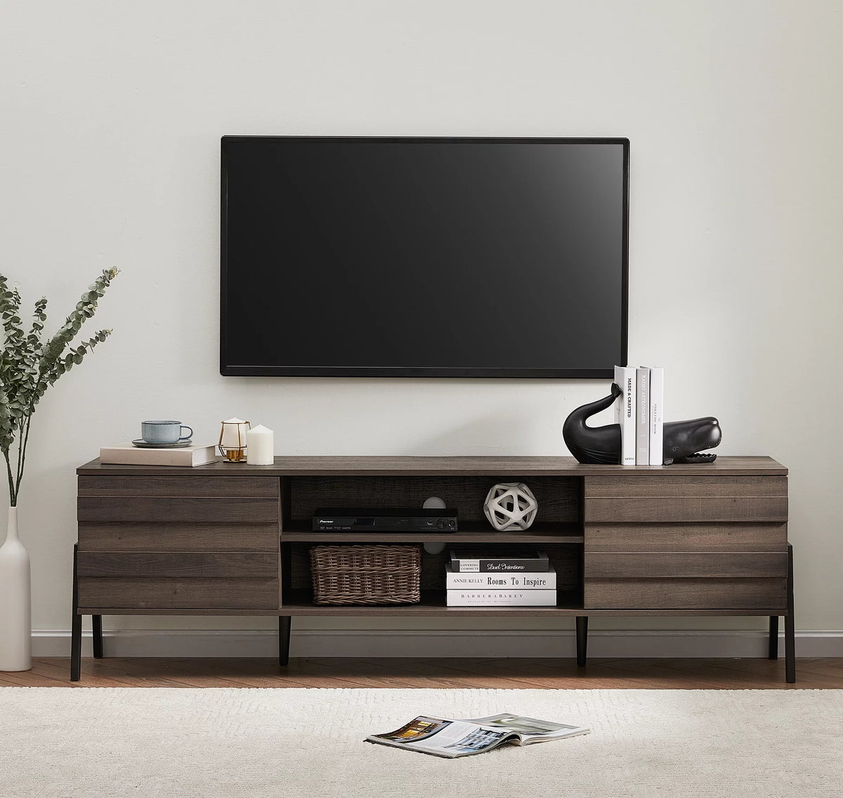 Brown TV Stand with 2 Doors H194489