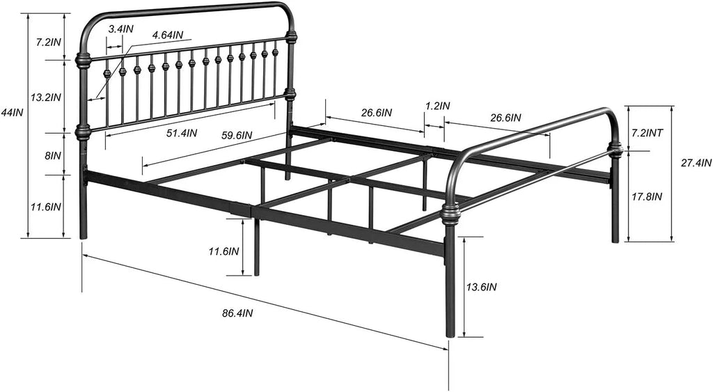 Queen Bed Frame with Headboard and Storage N688