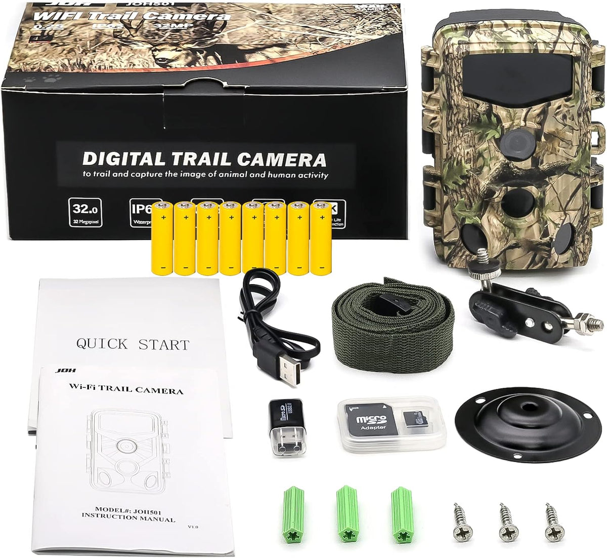 4K 32MP Trail Camera with Low Glow Night Vision A811128