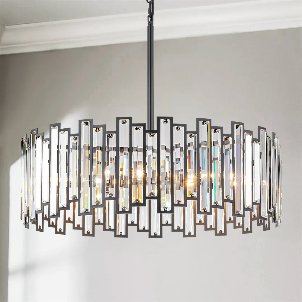 6-Light Crystal Industrial Chandelier H725