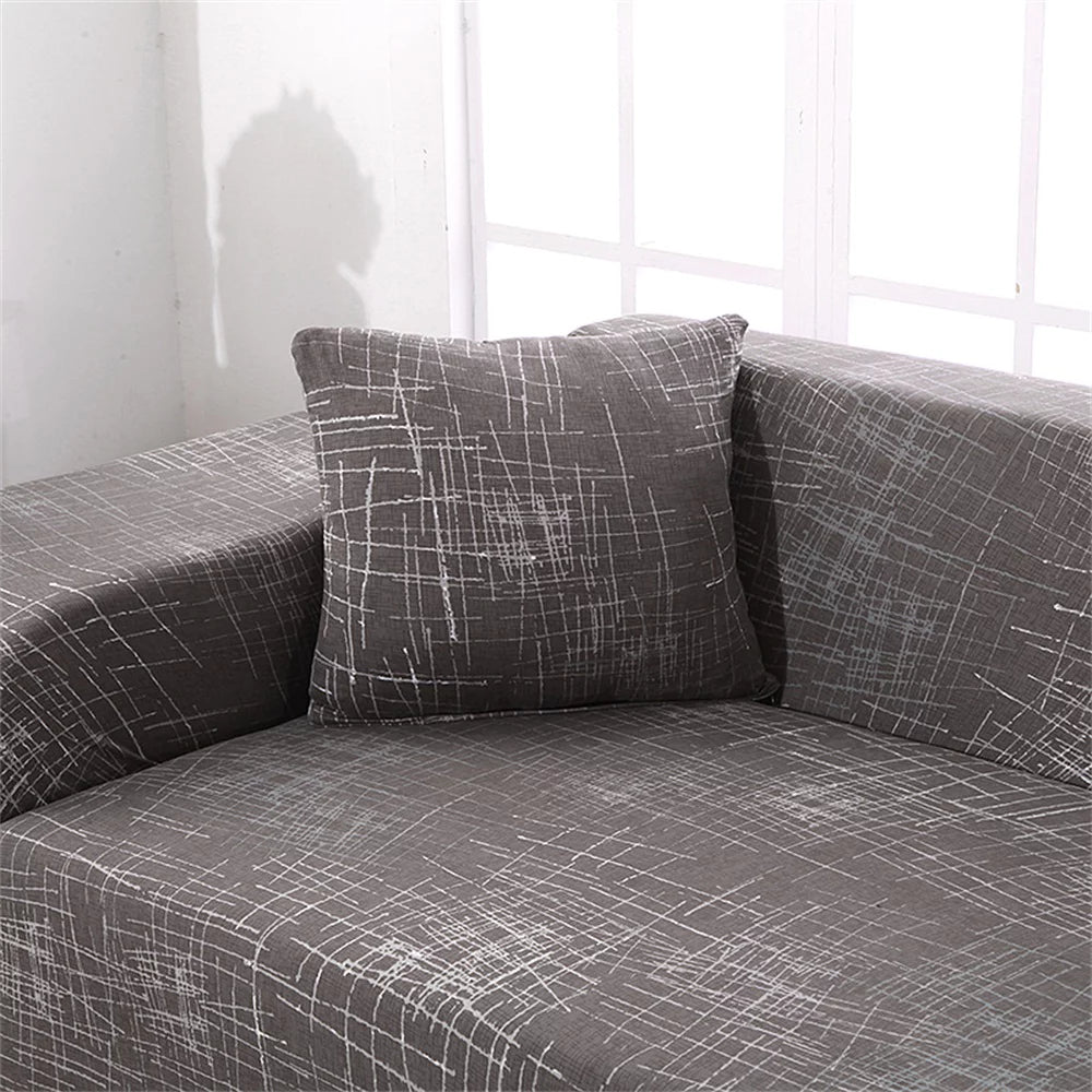 2pcs Polyester Fabric Stretch Sofa Covers for L Shape Sectional N1881