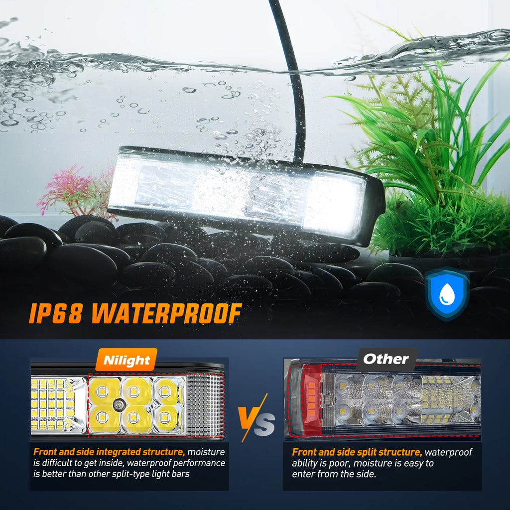 2PCS 6.5 Inch 60W LED Light Bar/Pods with Wiring Harness Kit N504