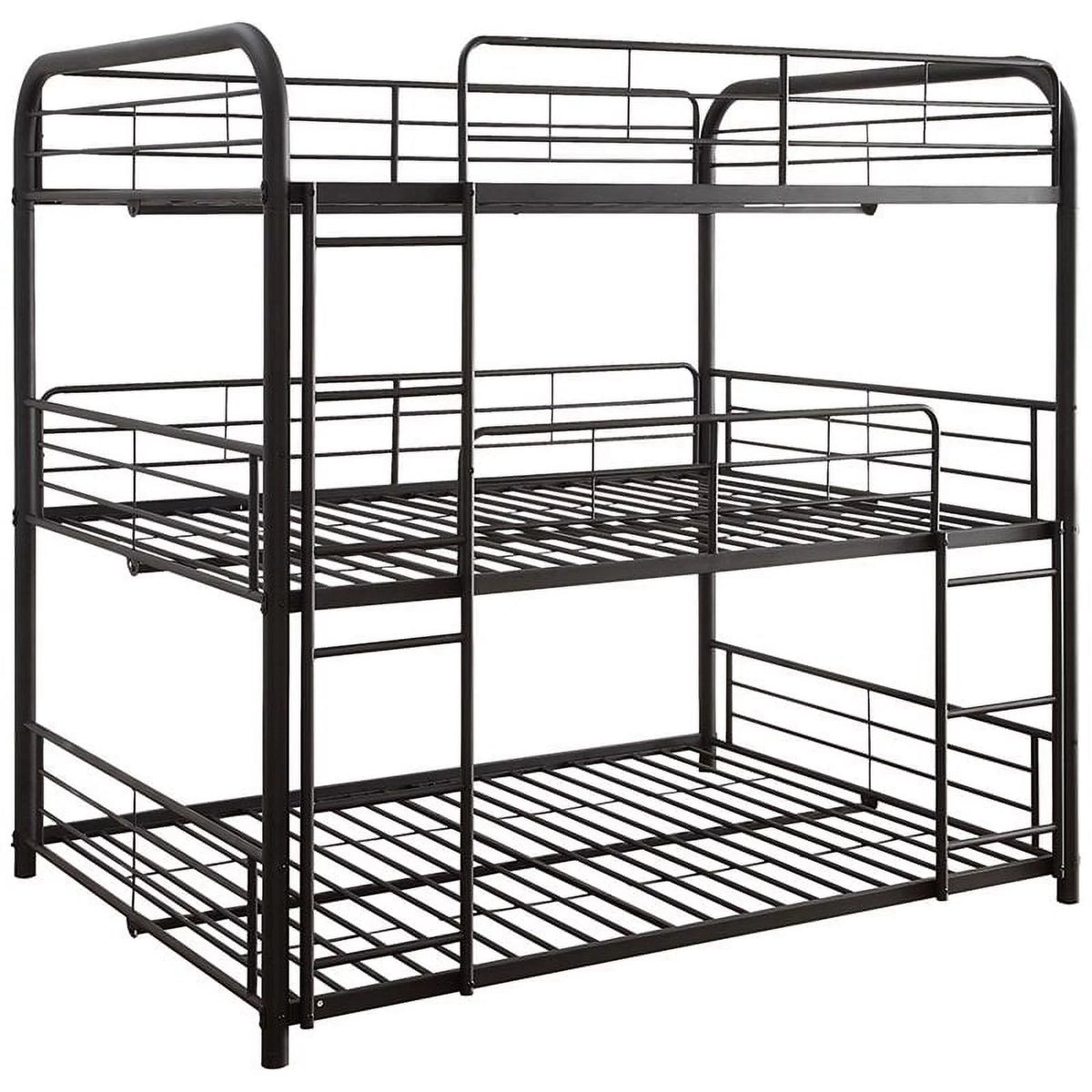 Full Triple Metal Bunk Bed in Sandy Black I841622