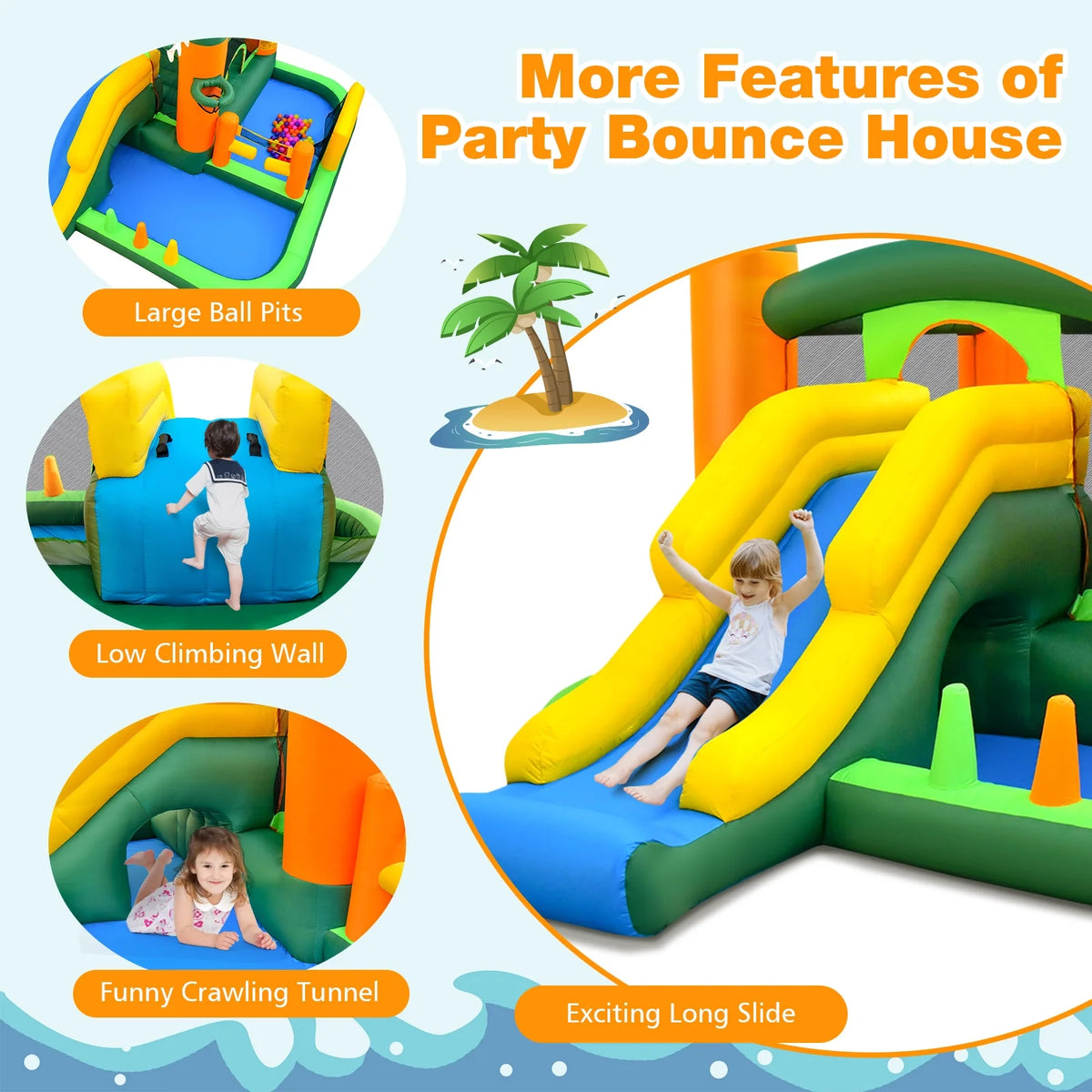 8-in-1 Inflatable Bounce Castle with Blower G41244