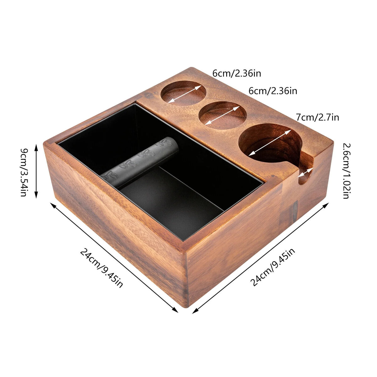Knock Box Coffee Machine Accessories for 2.28inch Tamper Rectangular I88503