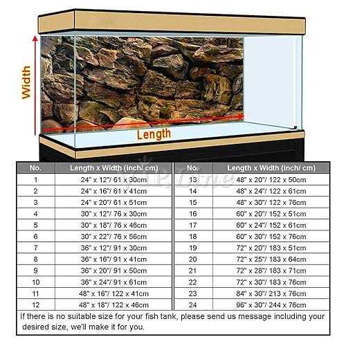 Rock Wall Aquarium Background Poster Fish Tank Decor Landscape J399962