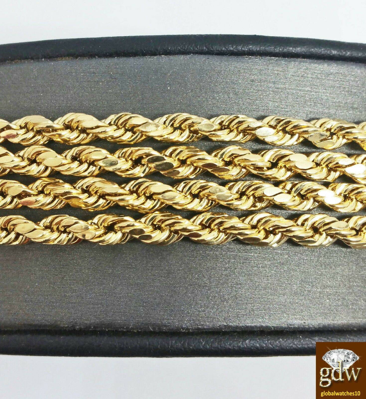 10k Gold Rope Chain Necklace 26 inch with 10k Pendant Charm A9068