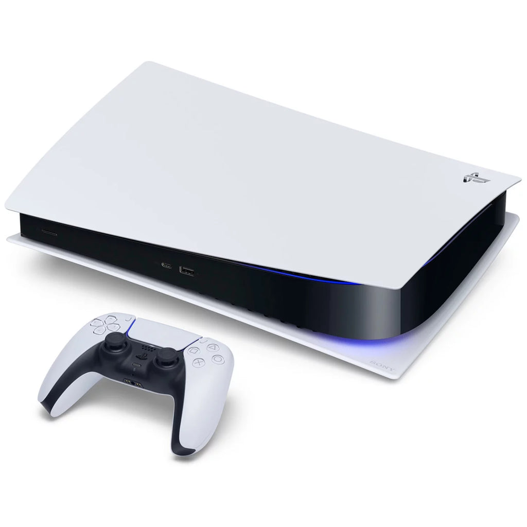 Playstation 5 Digital Edition Console with Blue Controller and White Headset T183