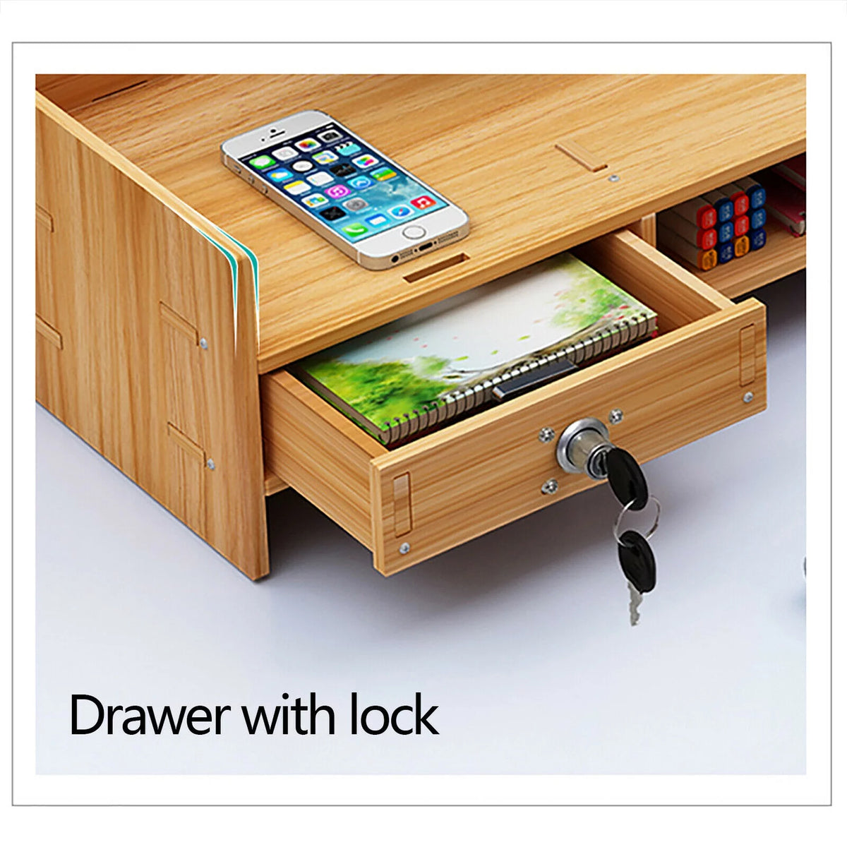 Wood Computer Stand with Drawer B562518