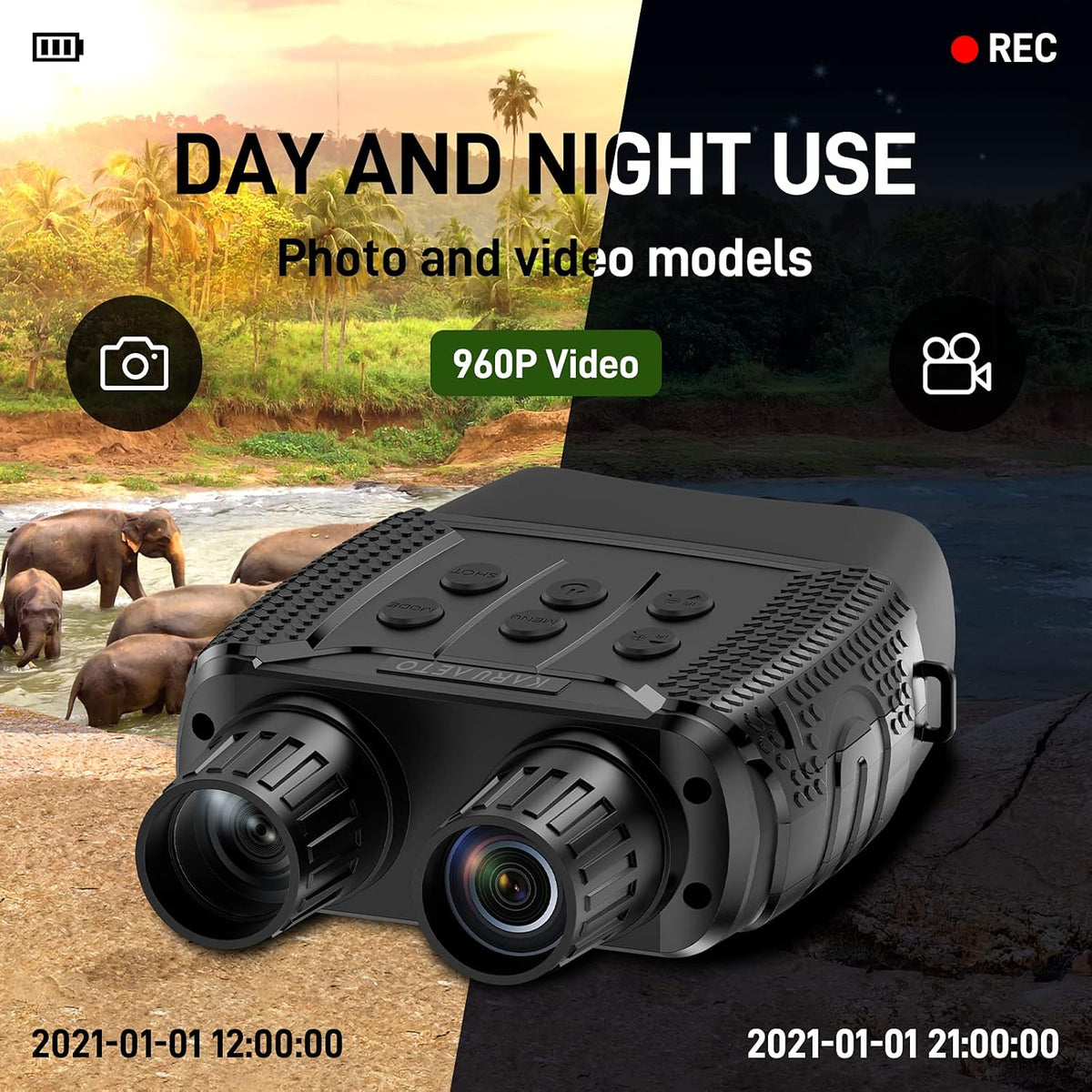 Digital Infrared Night Vision Binoculars with 2.31 TFT LCD and 32G TF Card C965347