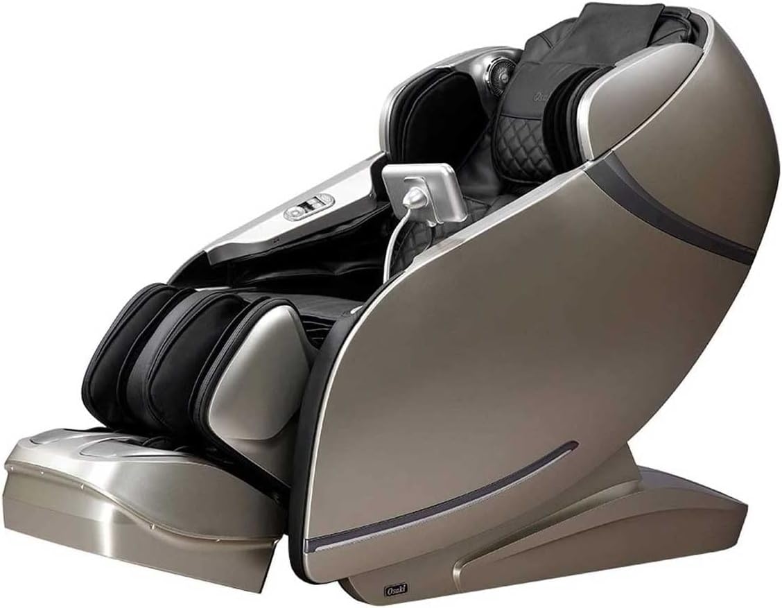 Black & Beige 3D L-Track Full Body Massage Chair D8835
