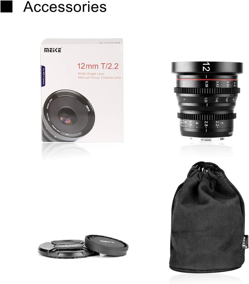 12mm T2.2 Manual Focus Wide Angle Cinema Lens for M43 Mount Cameras P9689