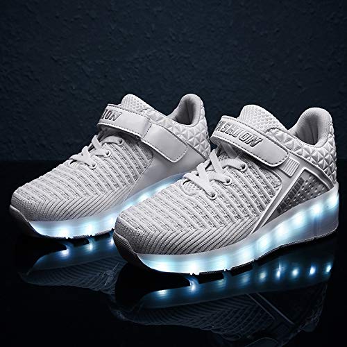 LED Light Up Roller Skate Shoes with Wheels USB Rechargeable Shoes Y975806