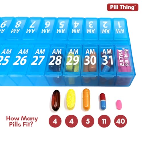 Blue 31 Day AM PM Pill Box Organizer Set M52191