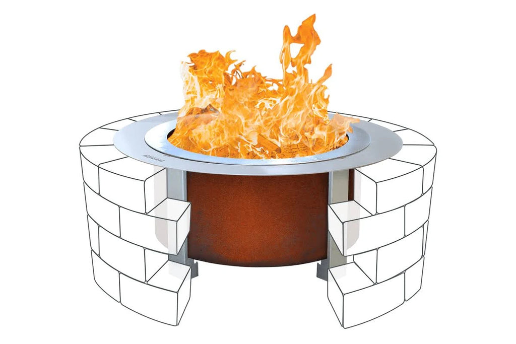 24 Smokeless Fire Pit Insert Corten Steel T5658
