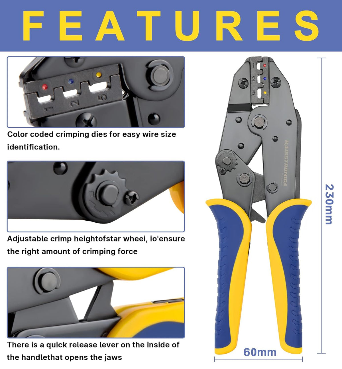 Crimping Tool for Heat Shrink Connectors with 280 PCS Marine Grade Connectors I1409
