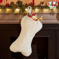 Knit White Bone Shape Christmas Dog Stocking J41815