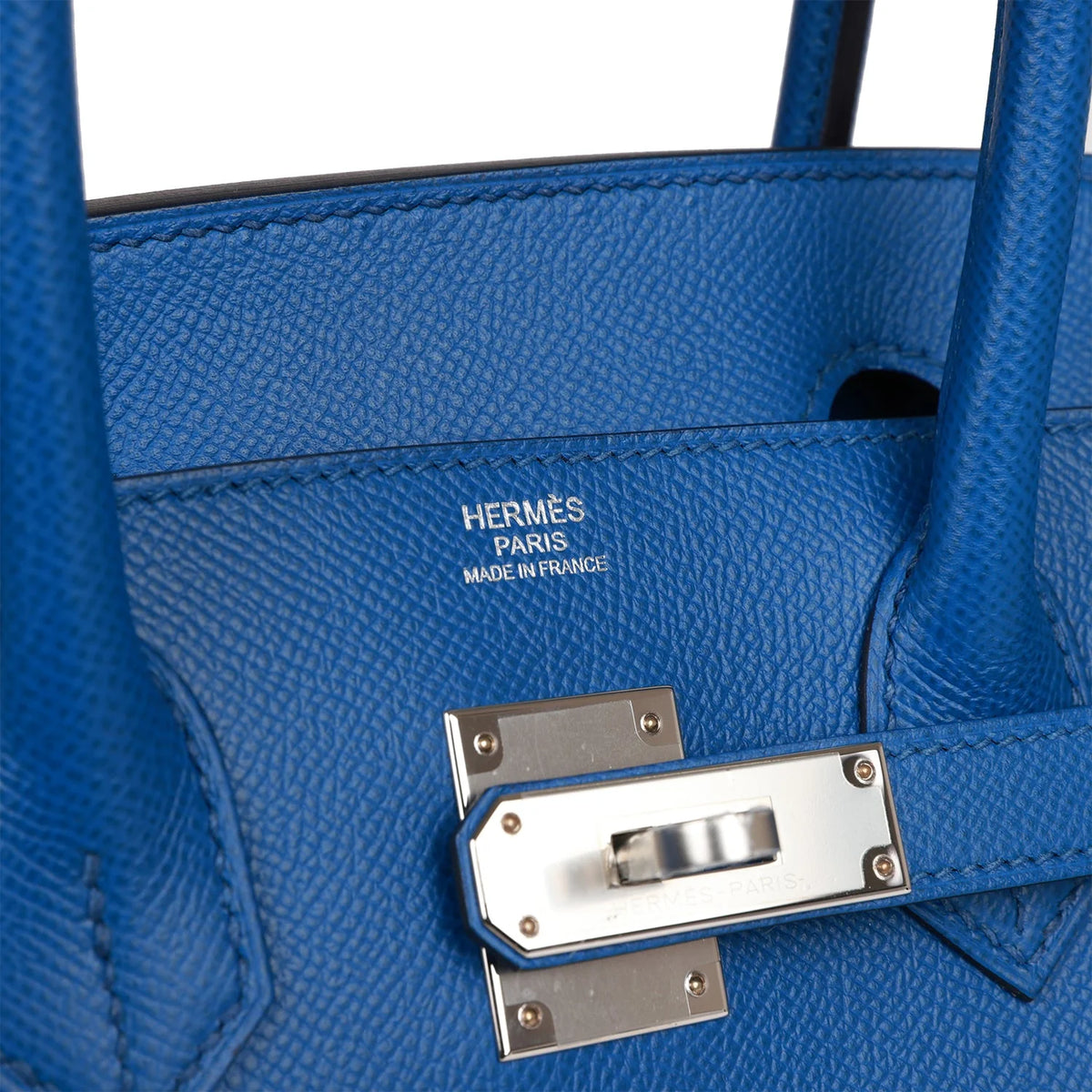 Birkin 30 Bleu France Epsom Palladium Hardware G52246