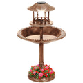 Solar Outdoor Bird Bath Pedestal Fountain O161451