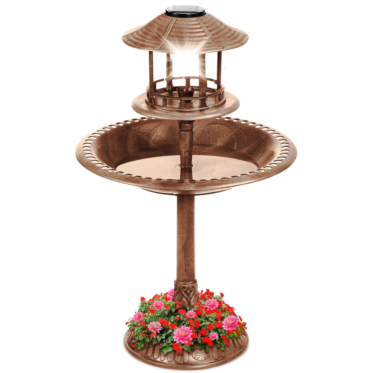 Solar Outdoor Bird Bath Pedestal Fountain O161451