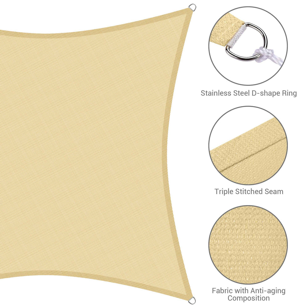 12x12 Ft 97% UV Block Square Sun Shade Sail Canopy Z915