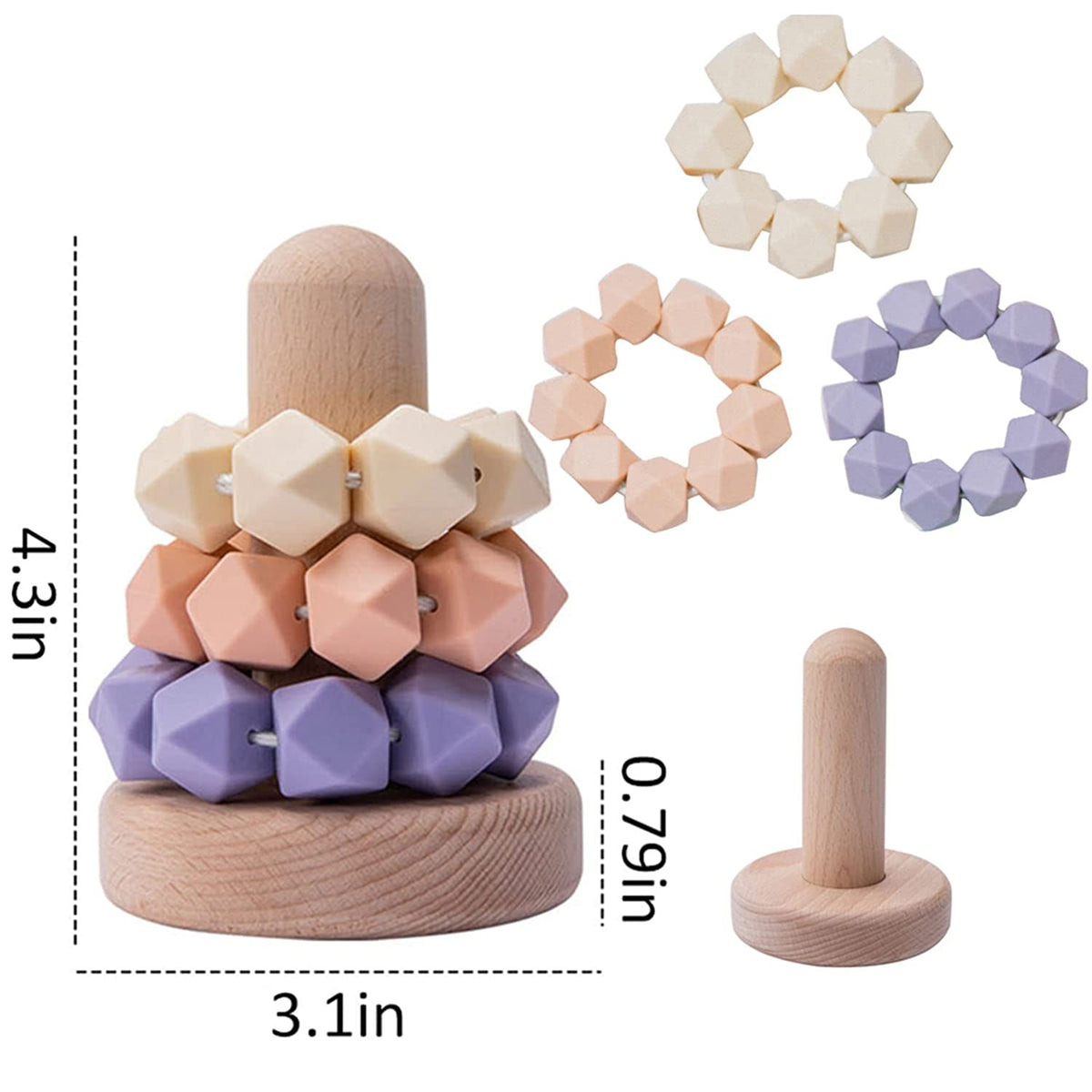 Silicone Stacking Ring Stacker Toddler Teething Toy X7772