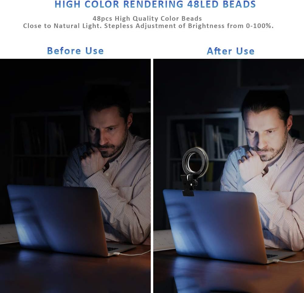 Video Conference Lighting Kit, Clip On Monitor Light, Pack of 2 T5458