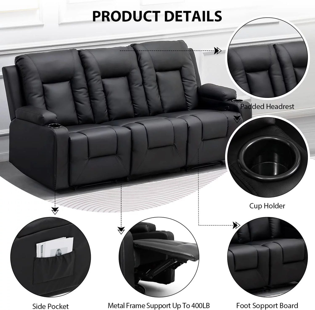 3PC Bonded Leather Recliner Set H56845