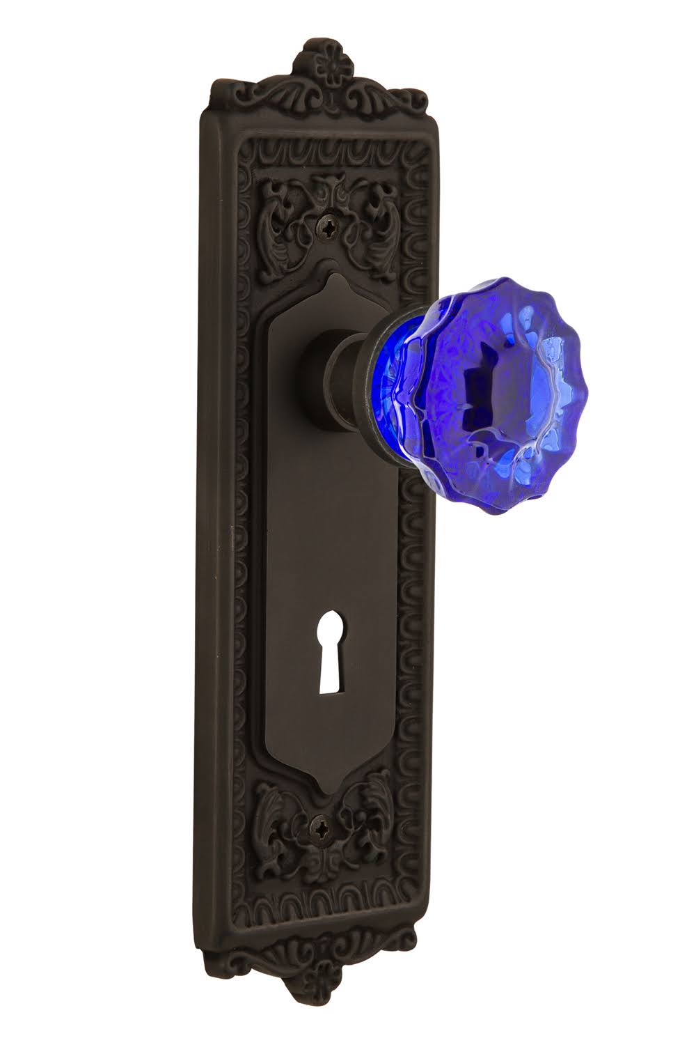 Cobalt Glass Door Knob in Oil-Rubbed Bronze F689534