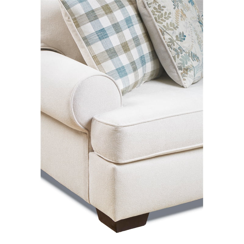 Cream Fabric Arm Sofa with Pillows S6331